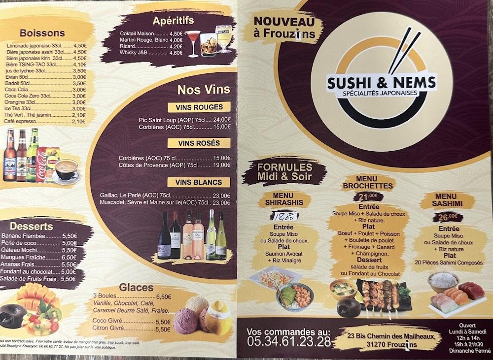 Sushis et Nems - Menu Image 2